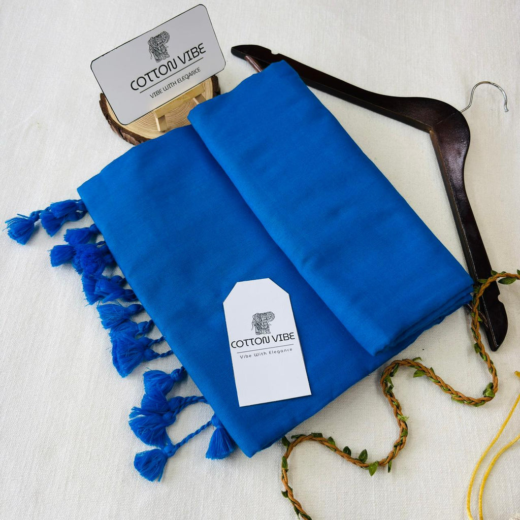 Sea Blue Khadi Cotton Saree