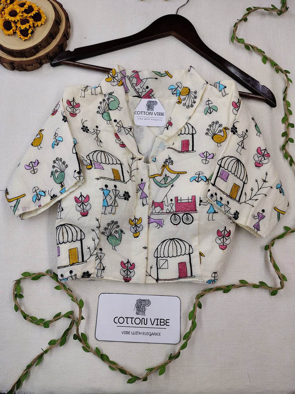 Sky Cotton Khadi Saree With Embrodery Work Redy Made Blouse