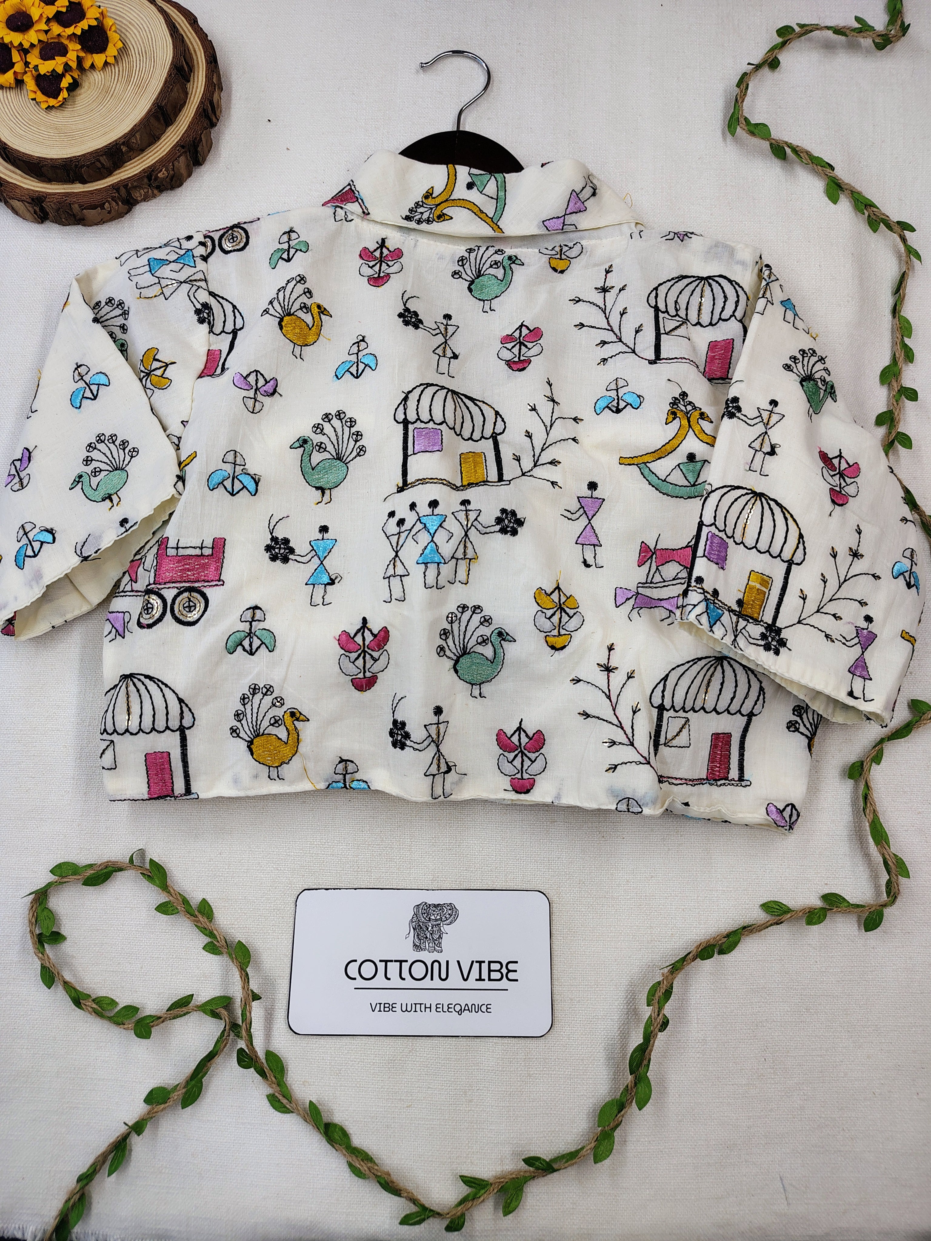 Sky Cotton Khadi Saree With Embrodery Work Redy Made Blouse