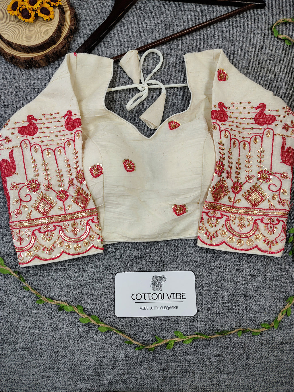 Redies Pink Cotton Khadi Saree With Embrodery Work Redy Made Blouse