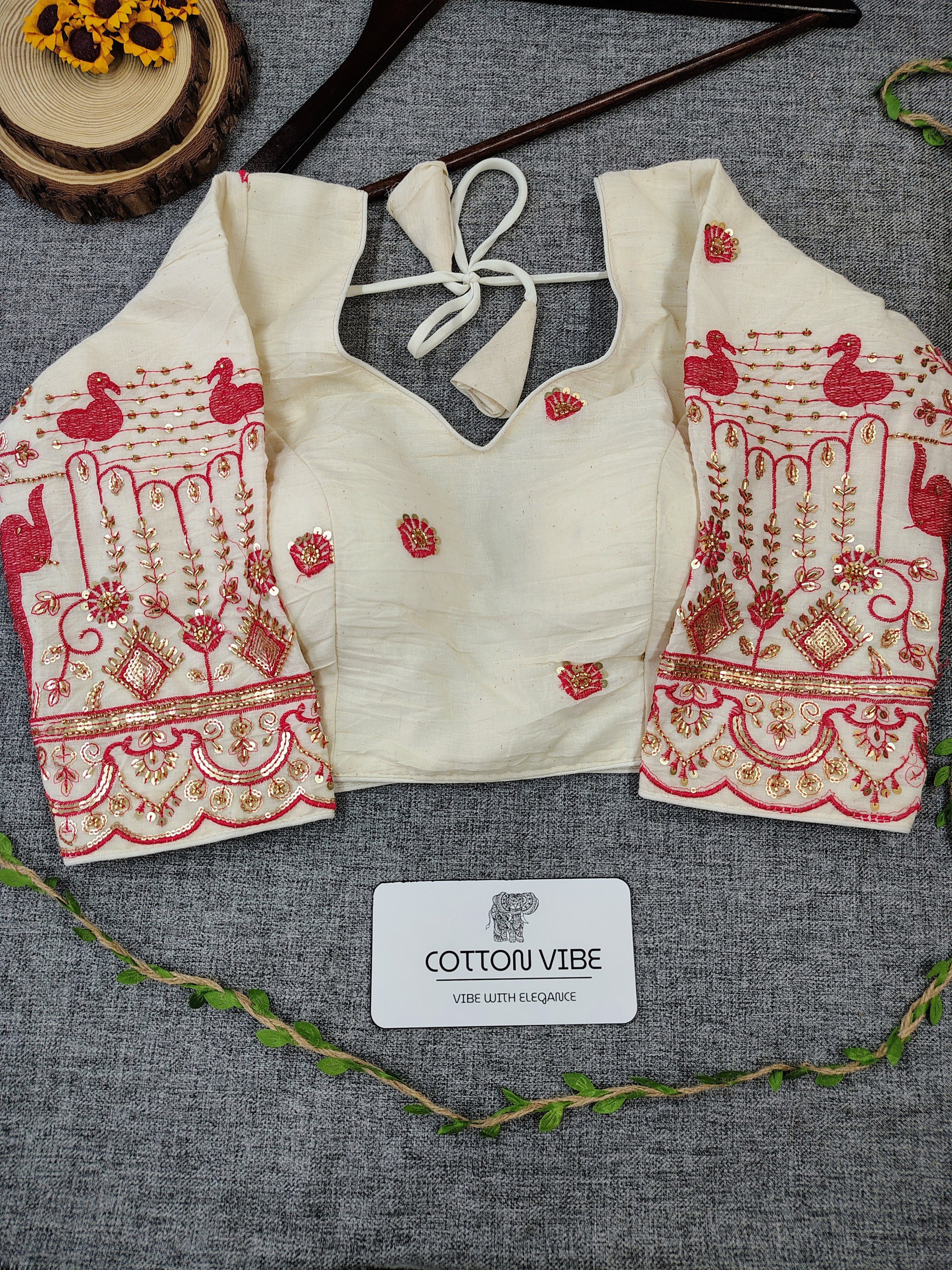 Redies Pink Cotton Khadi Saree With Embrodery Work Redy Made Blouse