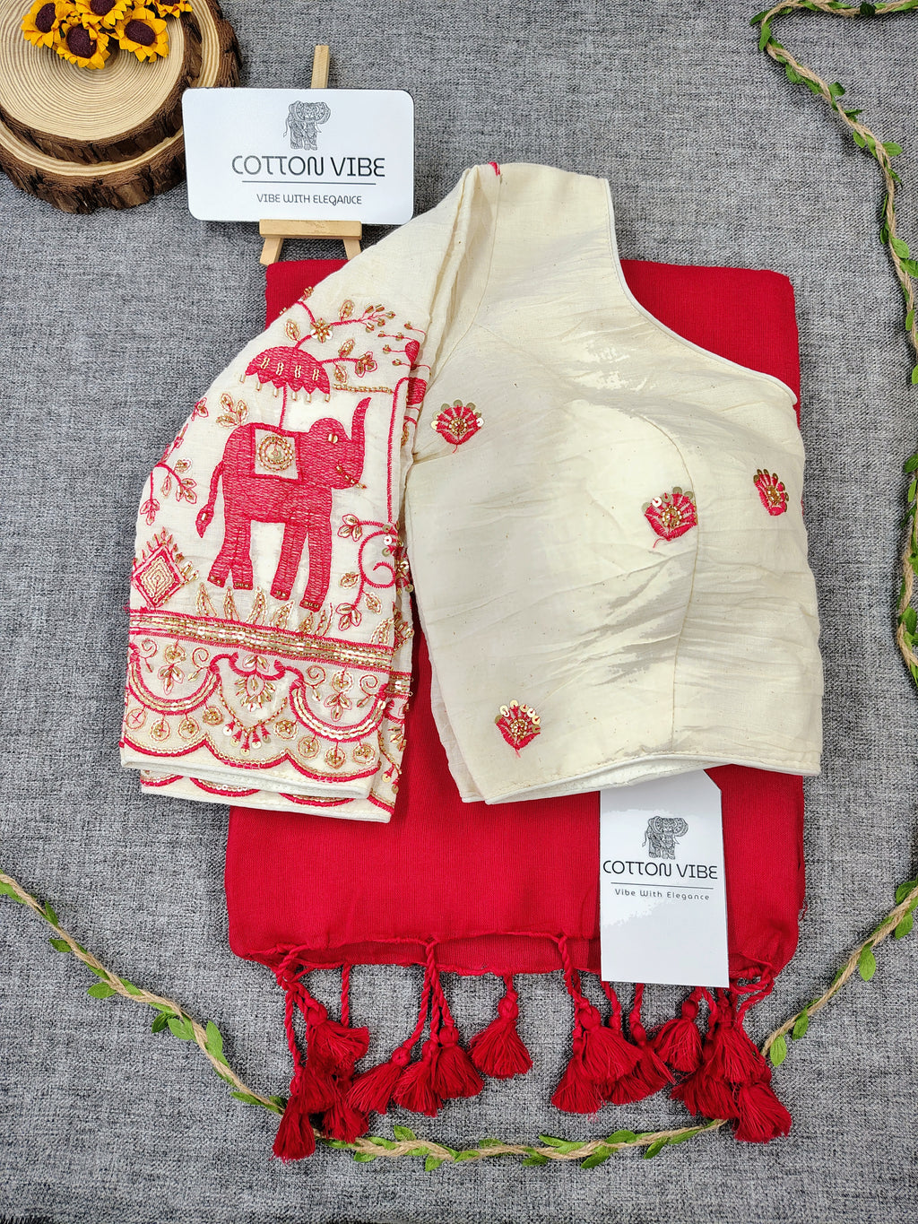 Redies Pink Cotton Khadi Saree With Embrodery Work Redy Made Blouse