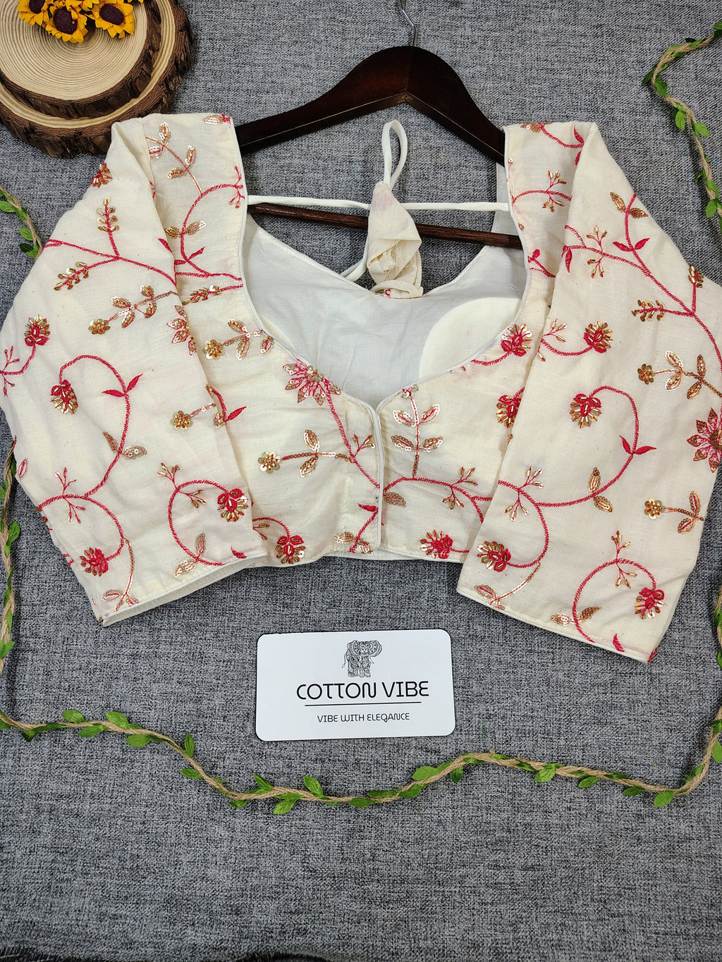 Pink With Redies Cotton Khadi Saree With Embrodery Work Redy Made Blouse