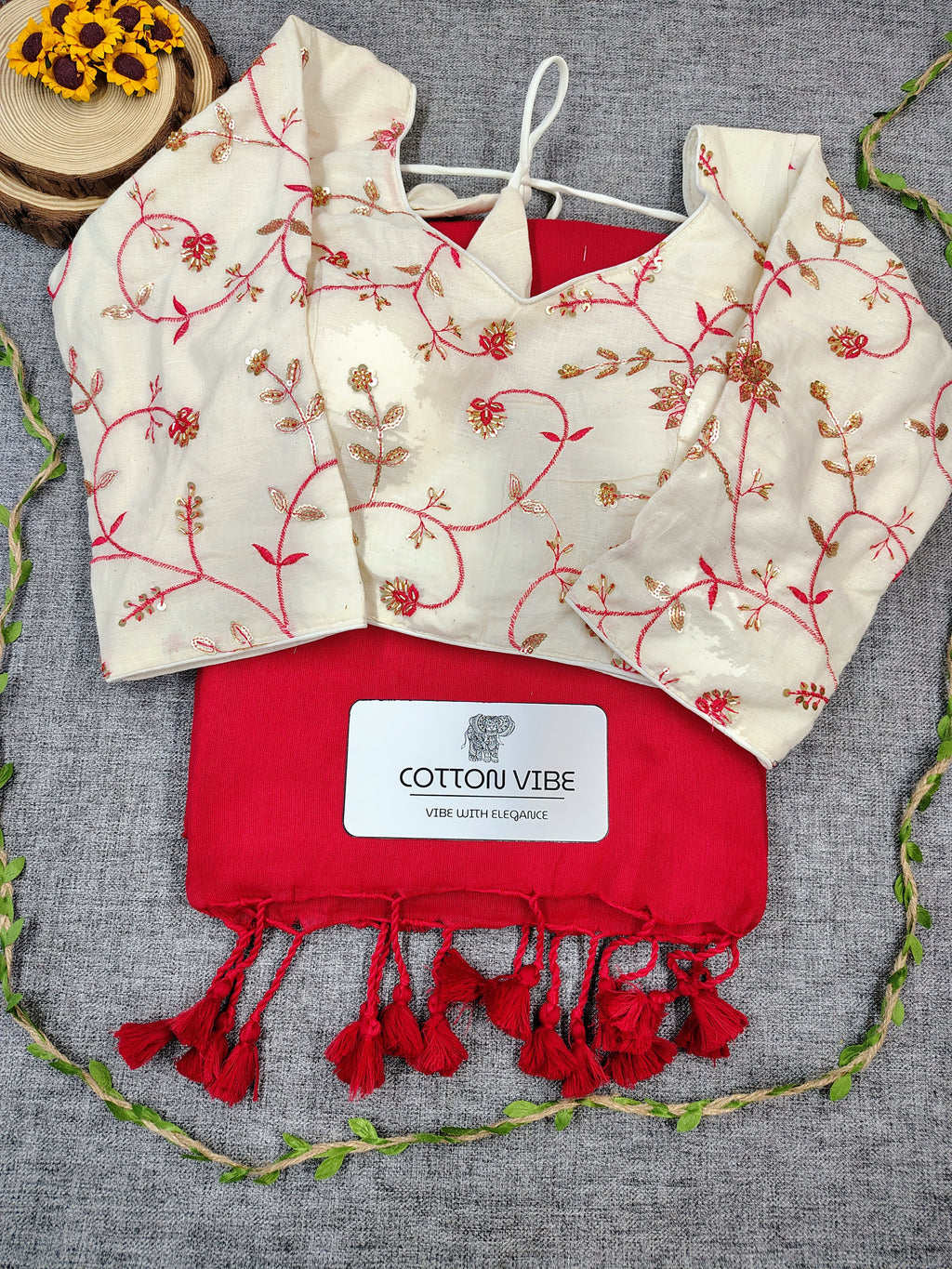 Pink With Redies Cotton Khadi Saree With Embrodery Work Redy Made Blouse