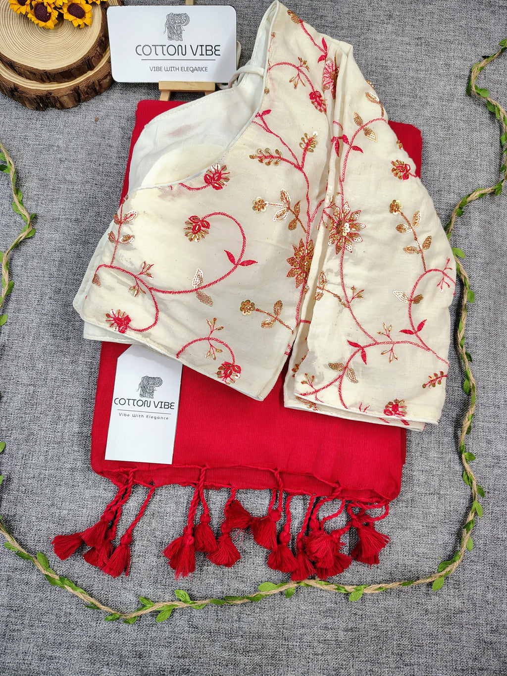 Pink With Redies Cotton Khadi Saree With Embrodery Work Redy Made Blouse