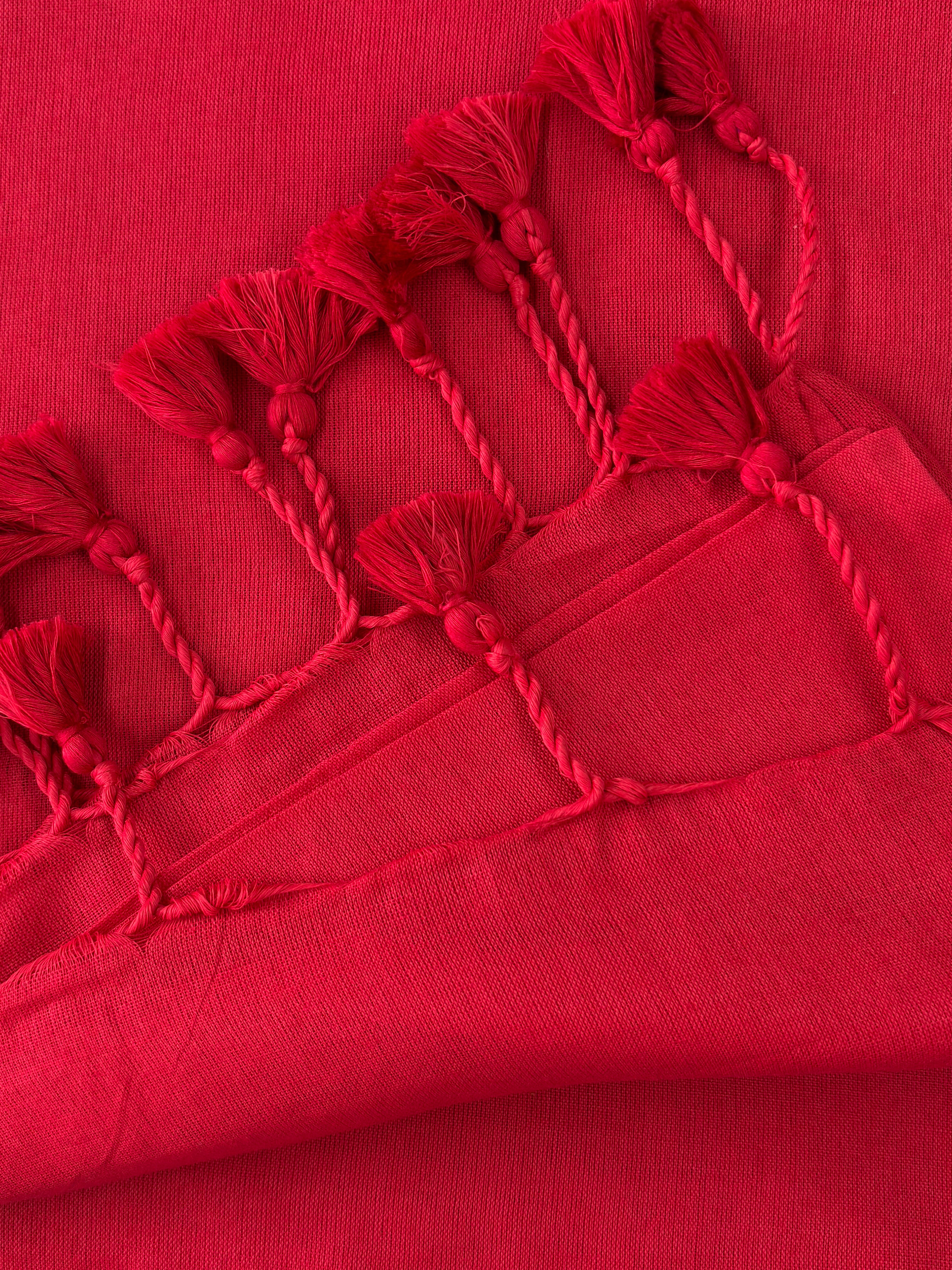 Blussinng Pink Red Khadi Cotton Saree