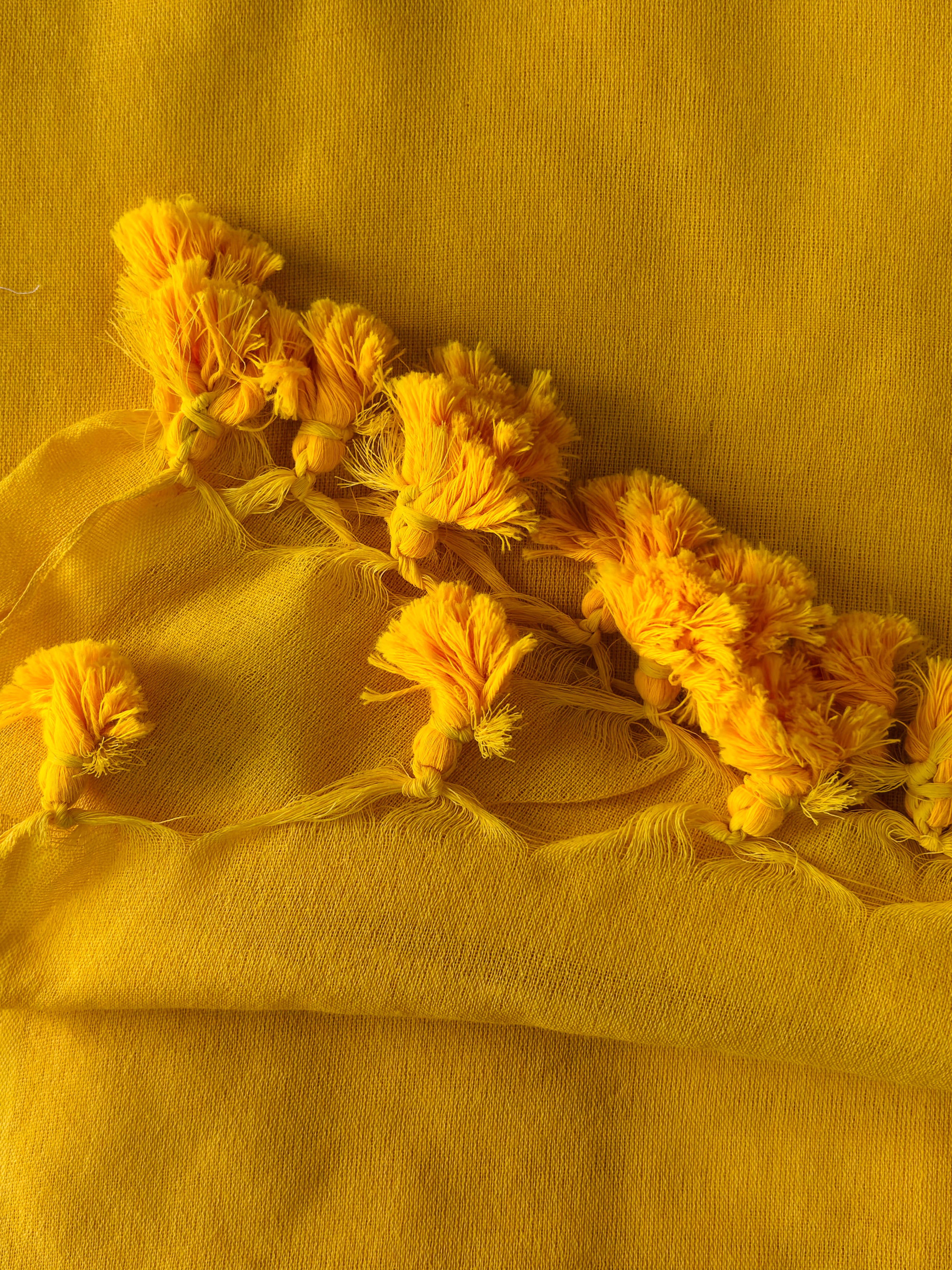 Yellow Khadi Cotton Saree