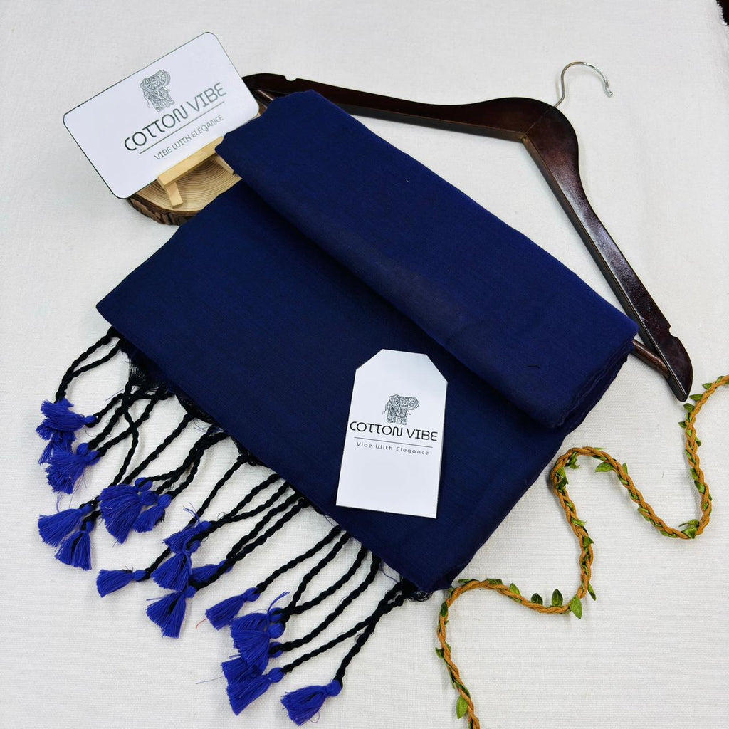 Royal Blue Cotton Saree