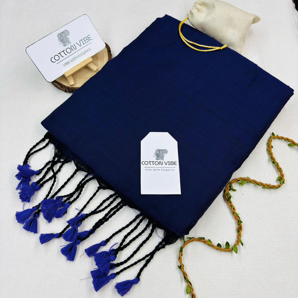Royal Blue Cotton Saree