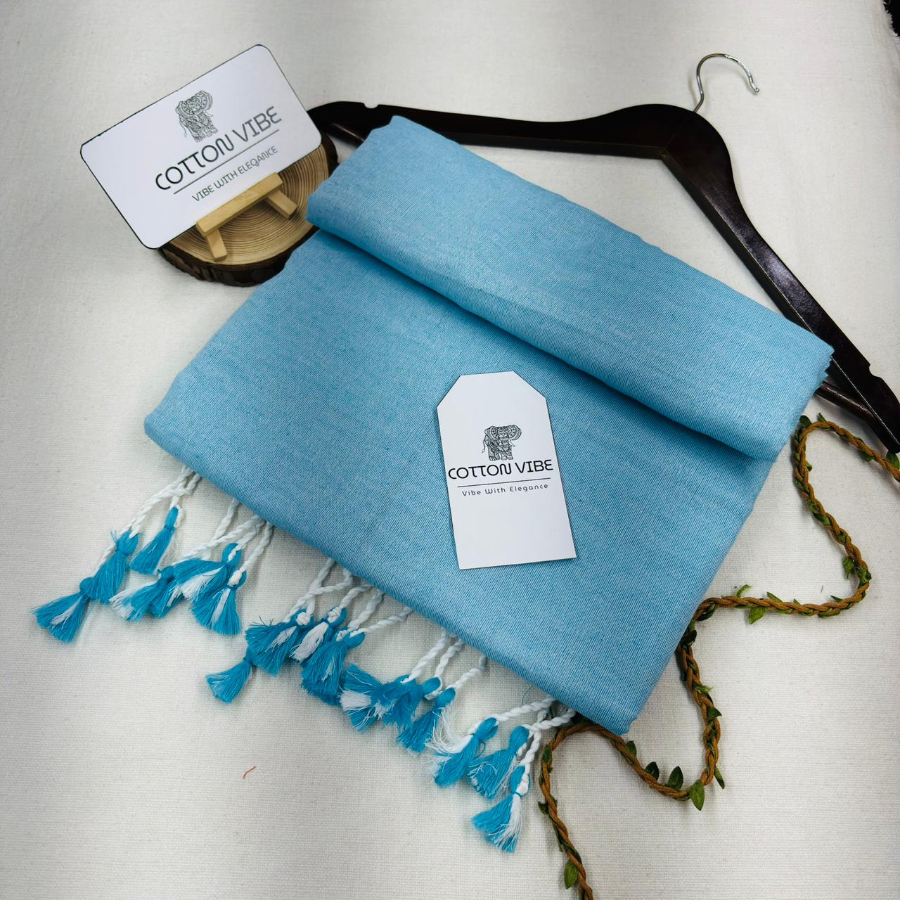 Light Sky Cotton Saree