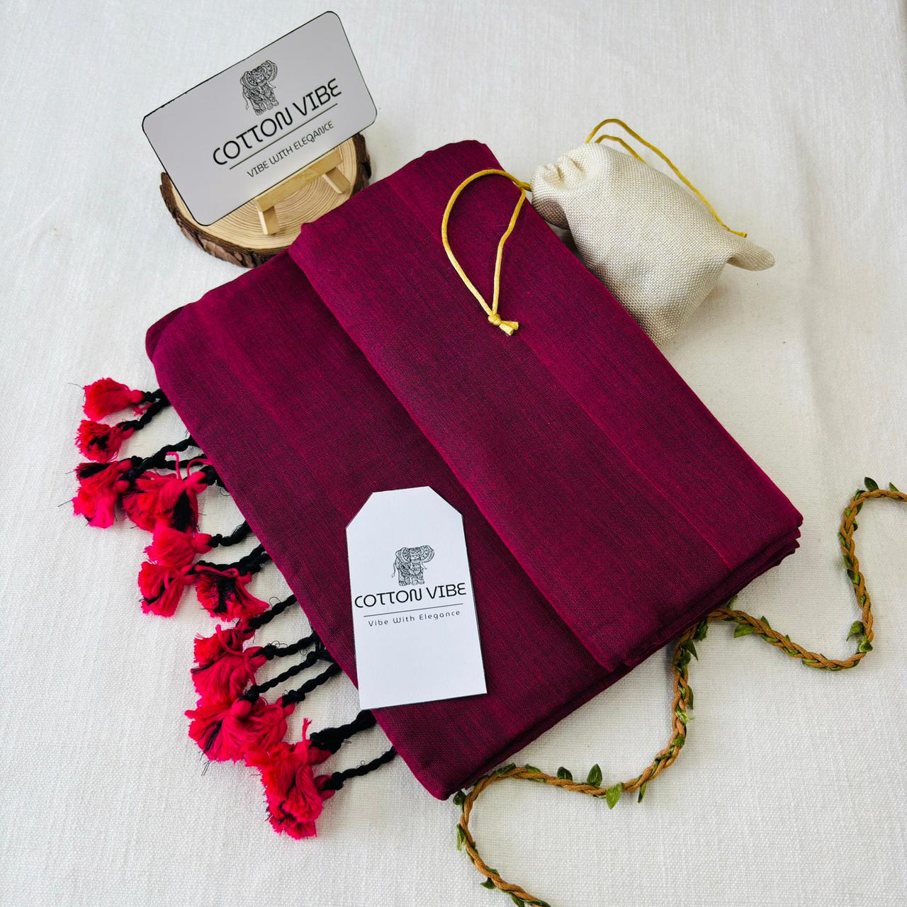 Classic Red Khadi Cotton Saree