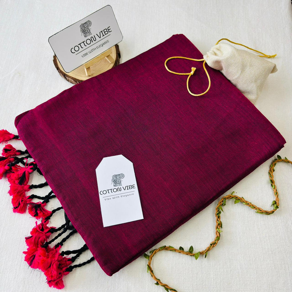 Classic Red Khadi Cotton Saree