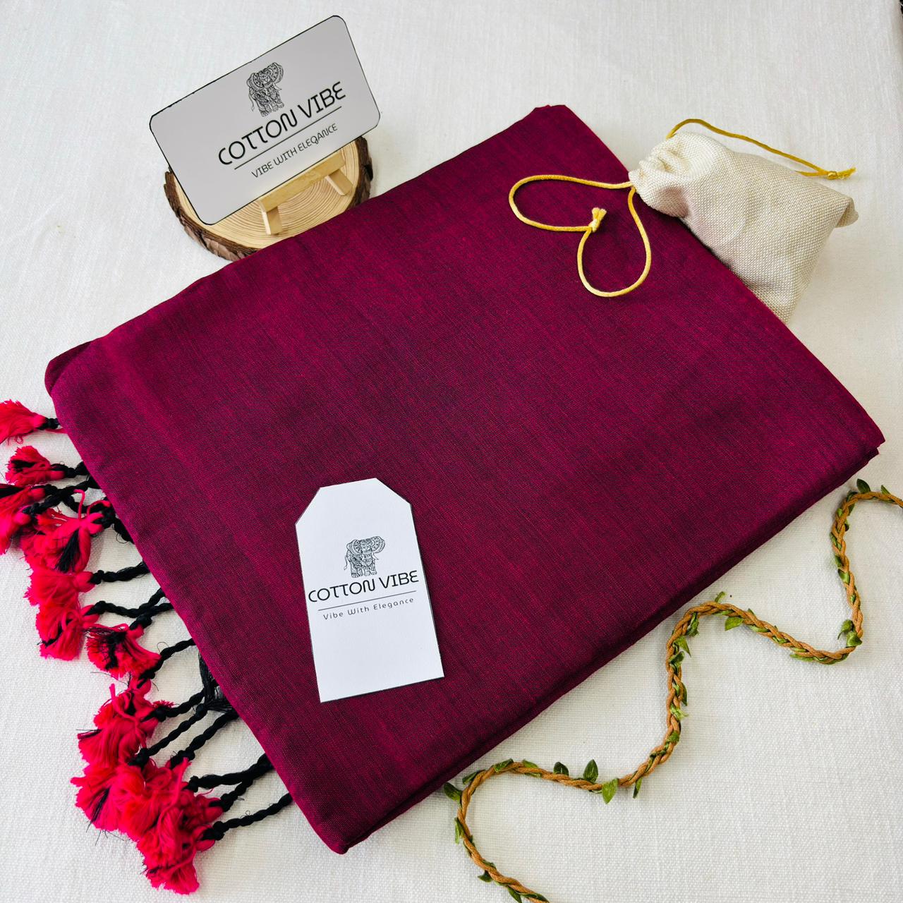 Classic Red Khadi Cotton Saree