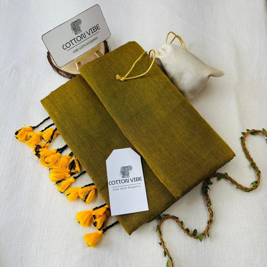 Mehndi Khadi Cotton Saree