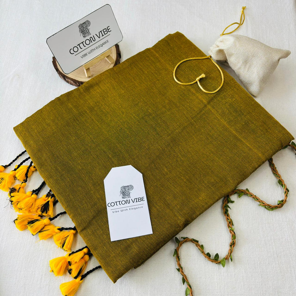 Mehndi Khadi Cotton Saree