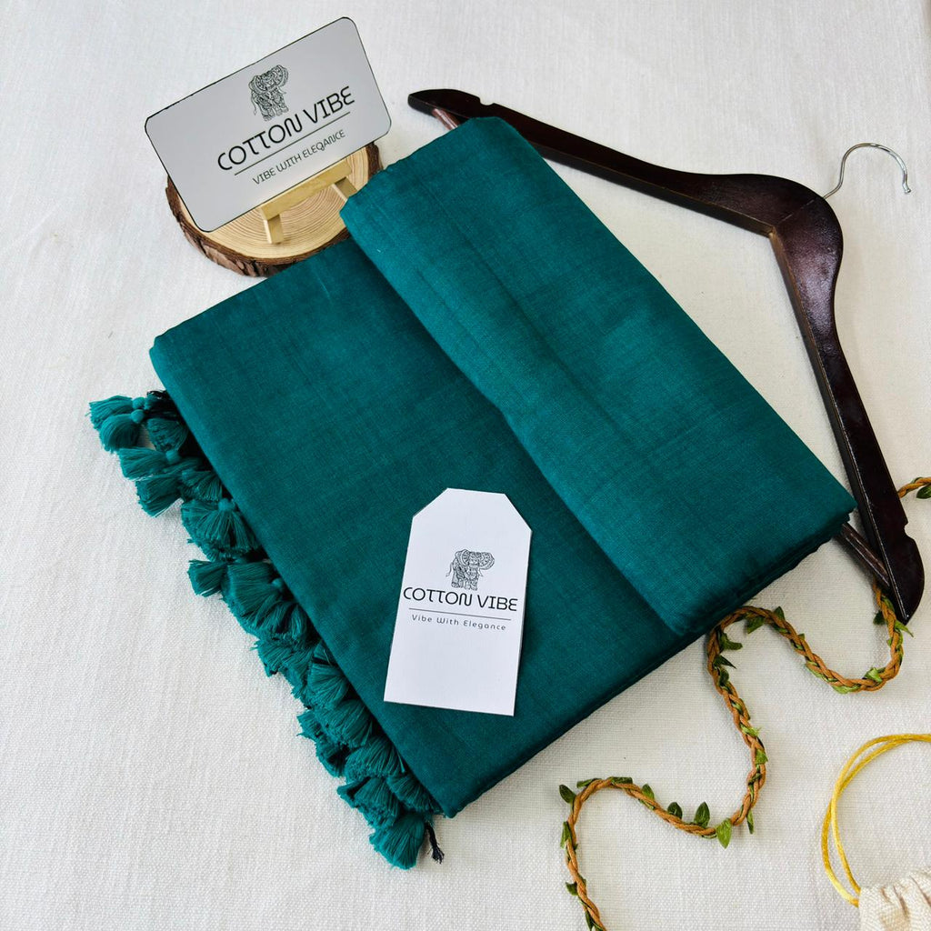 Venice Green Khadi Cotton Saree