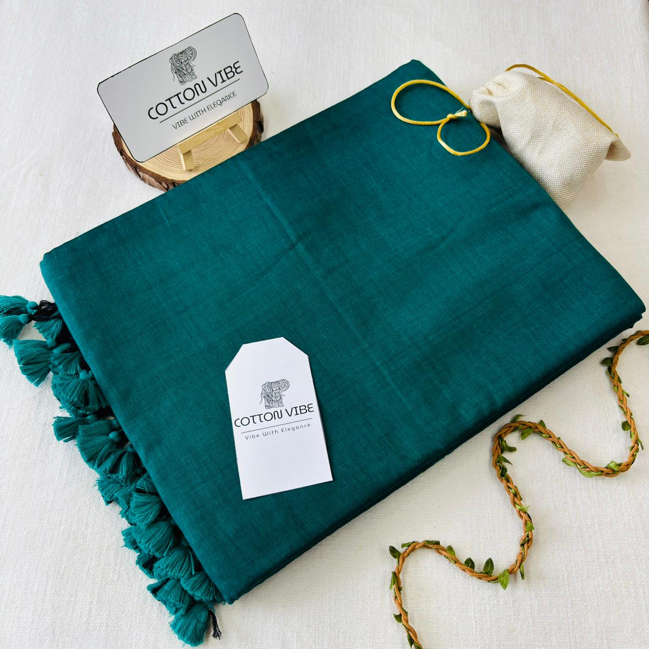 Venice Green Khadi Cotton Saree