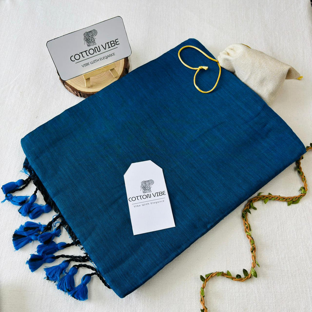 Petrol Cotton Saree