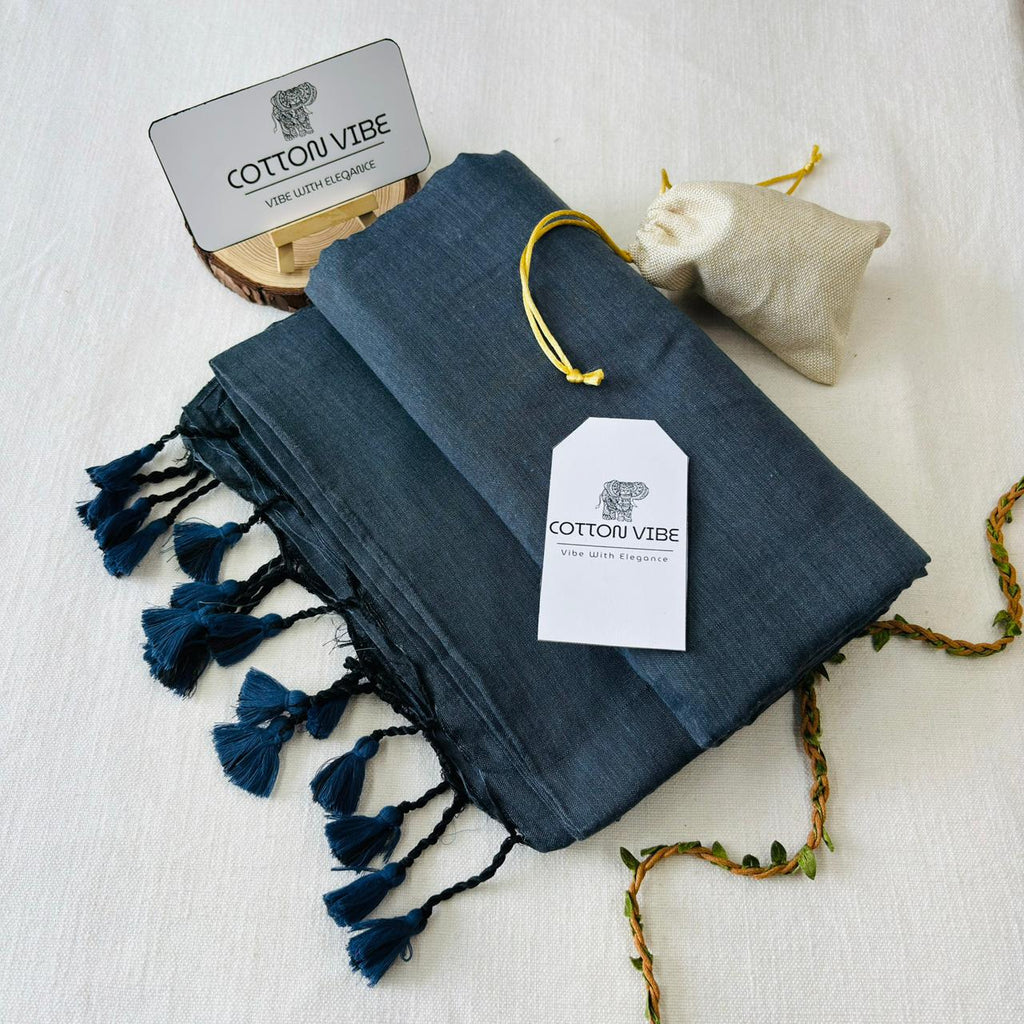 Sky Khadi Cotton Saree