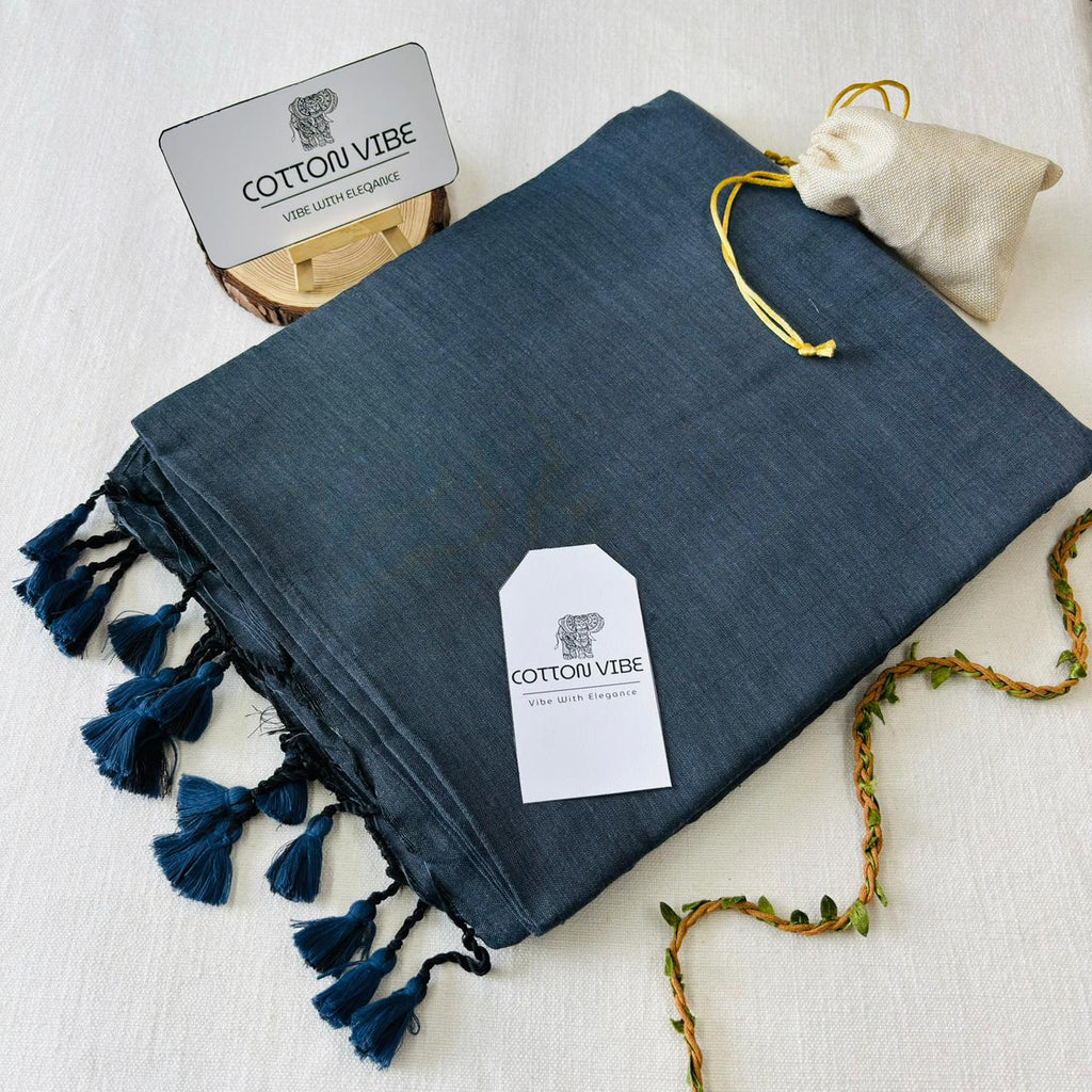 Sky Khadi Cotton Saree