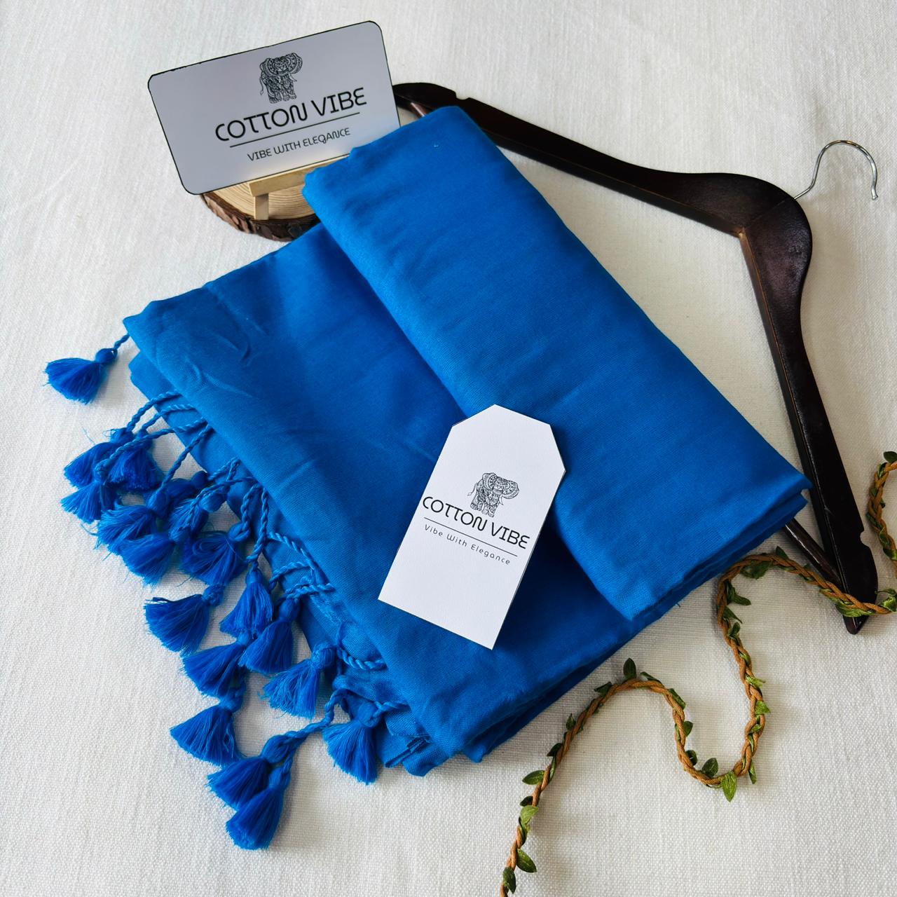 Blue Khadi Cotton Saree